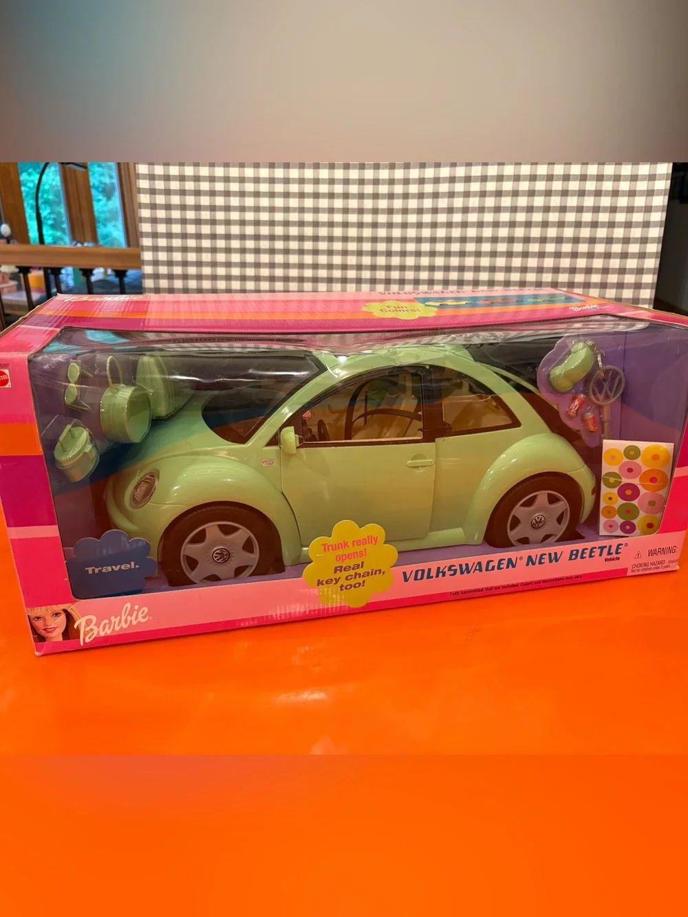 Barbie 2002 Lime Green Volkswagen New Beetle Play Car